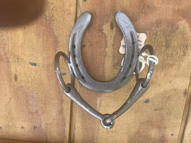 Wall mounted horeshoe/bit towel holder